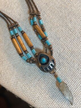 Vintage Eagle Spirit Sterling Liquid Silver Southwestern Necklace 16”